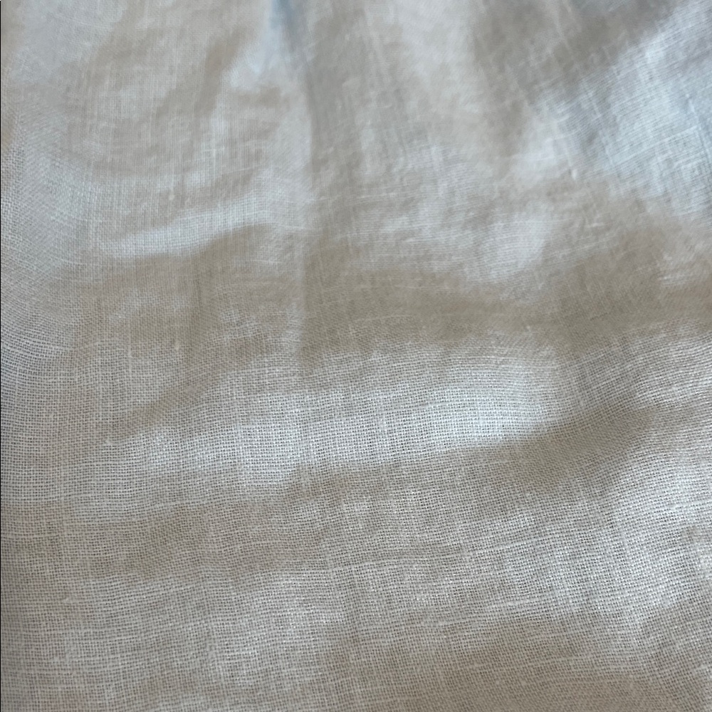 Light Blue Ruffled Strap Linen Overalls - Picture 2 of 4